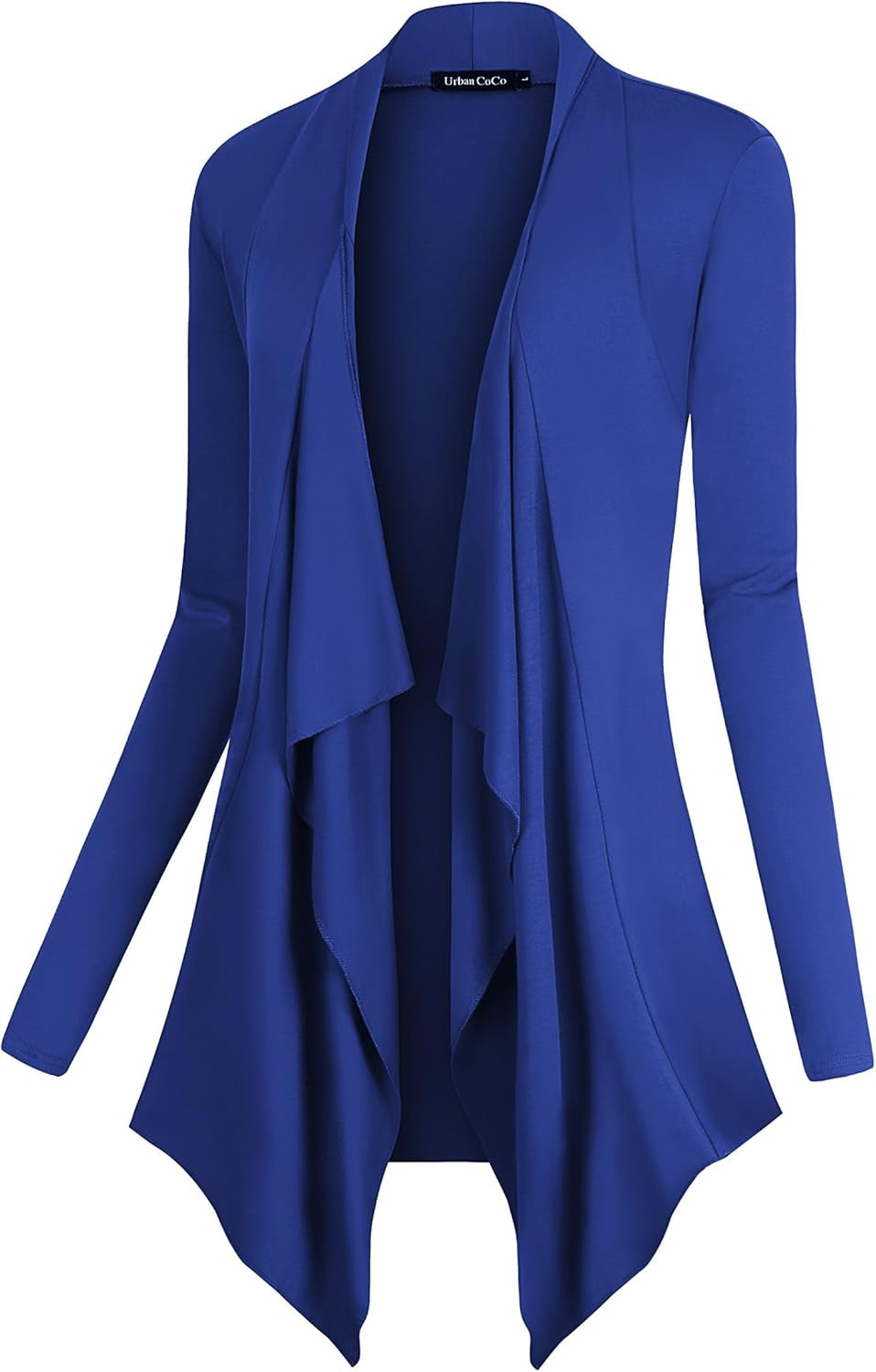 Women's Long Sleeve Drape Front Cardigan with Irregular Hem