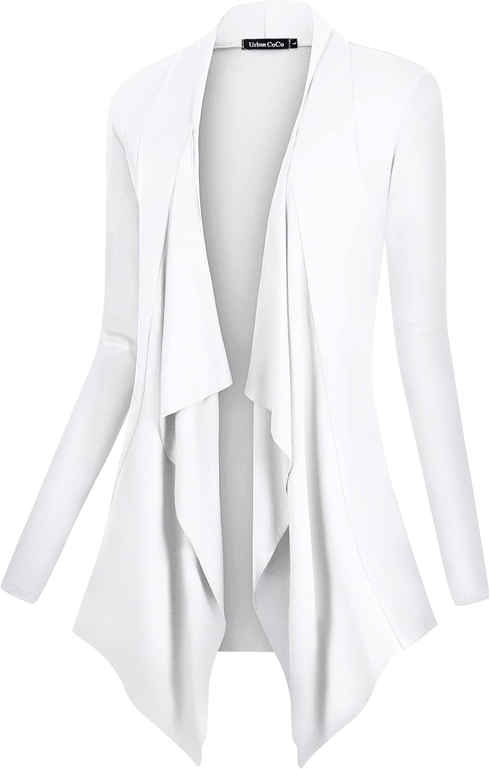 Women's Long Sleeve Drape Front Cardigan with Irregular Hem
