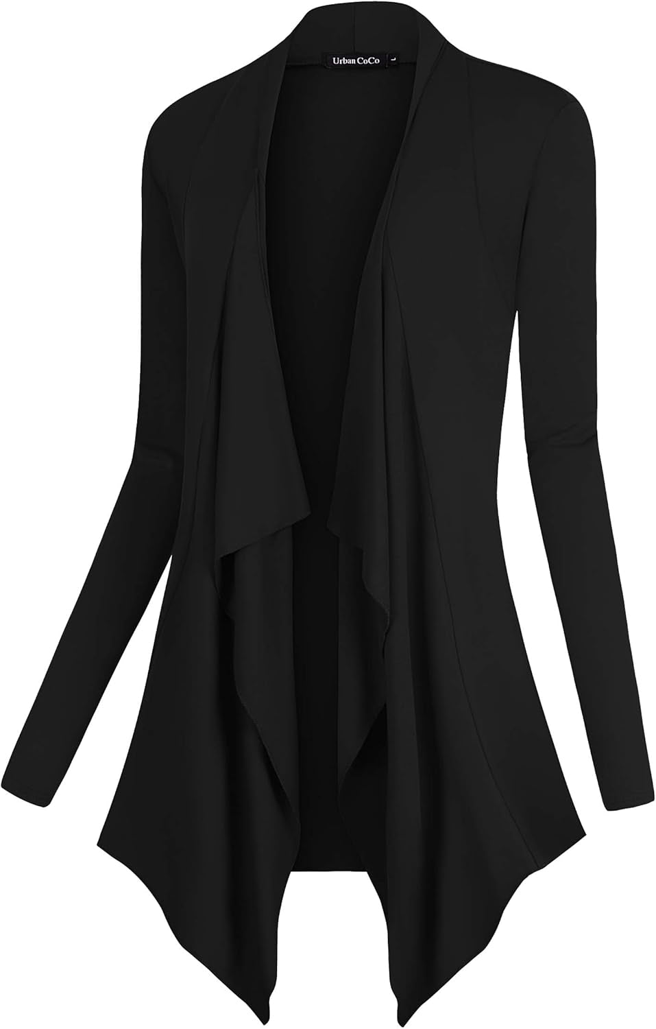 Women's Long Sleeve Drape Front Cardigan with Irregular Hem