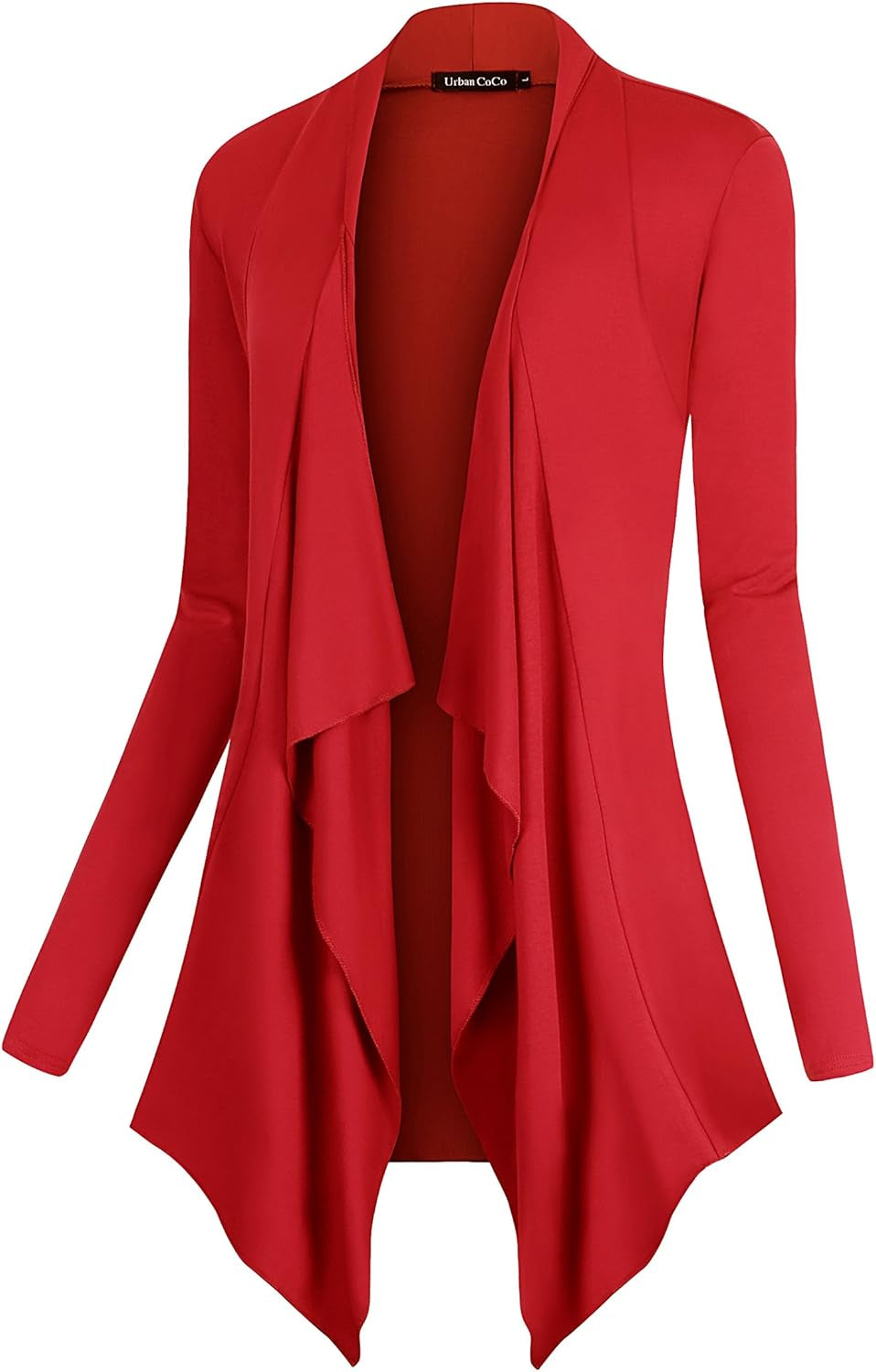 Women's Long Sleeve Drape Front Cardigan with Irregular Hem