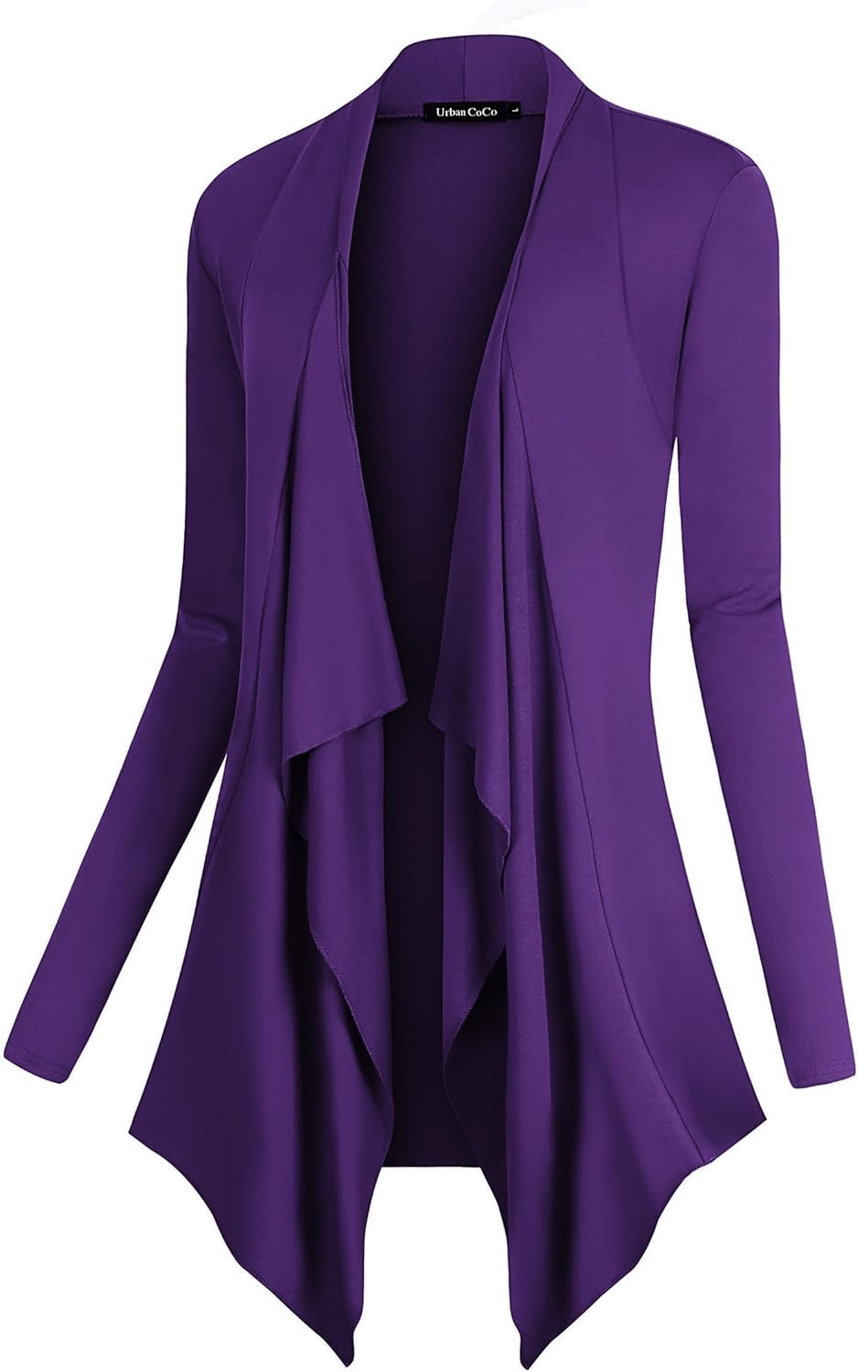 Women's Long Sleeve Drape Front Cardigan with Irregular Hem