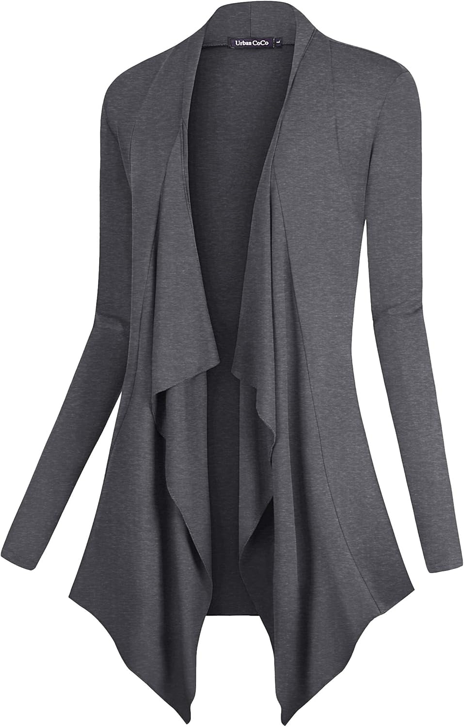 Women's Long Sleeve Drape Front Cardigan with Irregular Hem