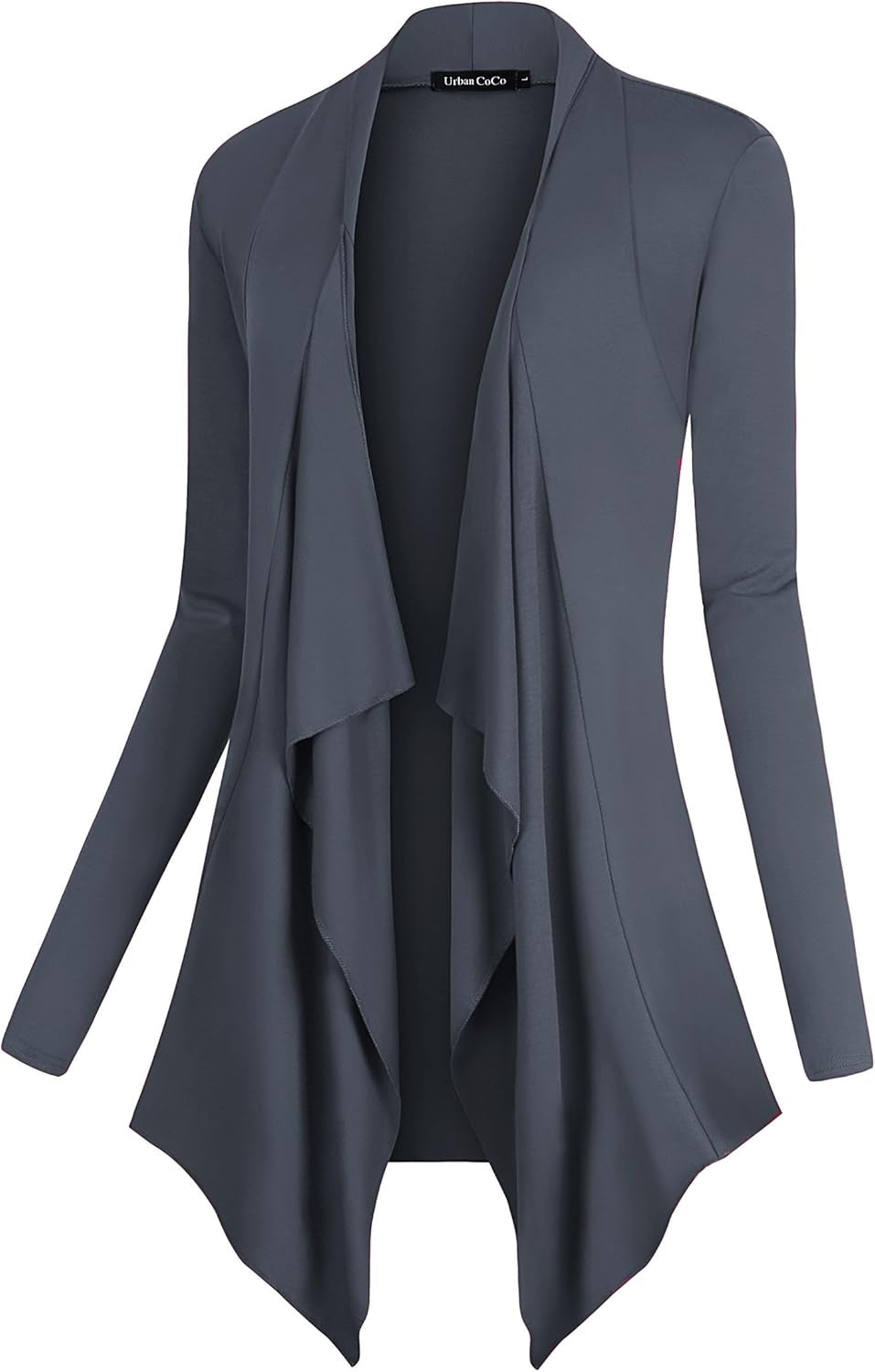 Women's Long Sleeve Drape Front Cardigan with Irregular Hem