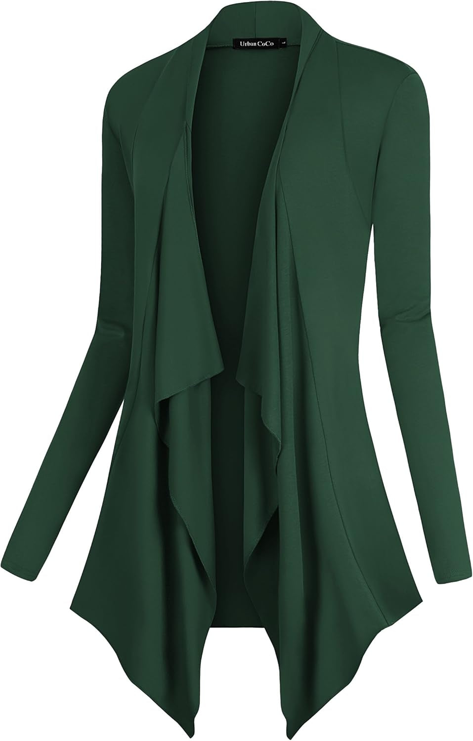 Women's Long Sleeve Drape Front Cardigan with Irregular Hem