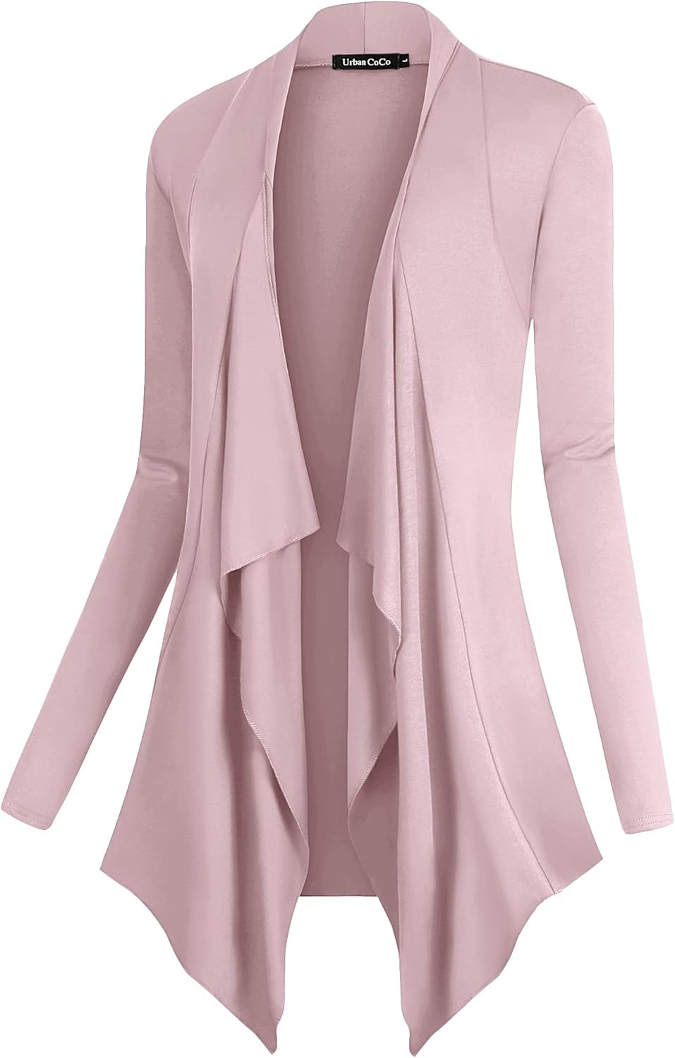 Women's Long Sleeve Drape Front Cardigan with Irregular Hem