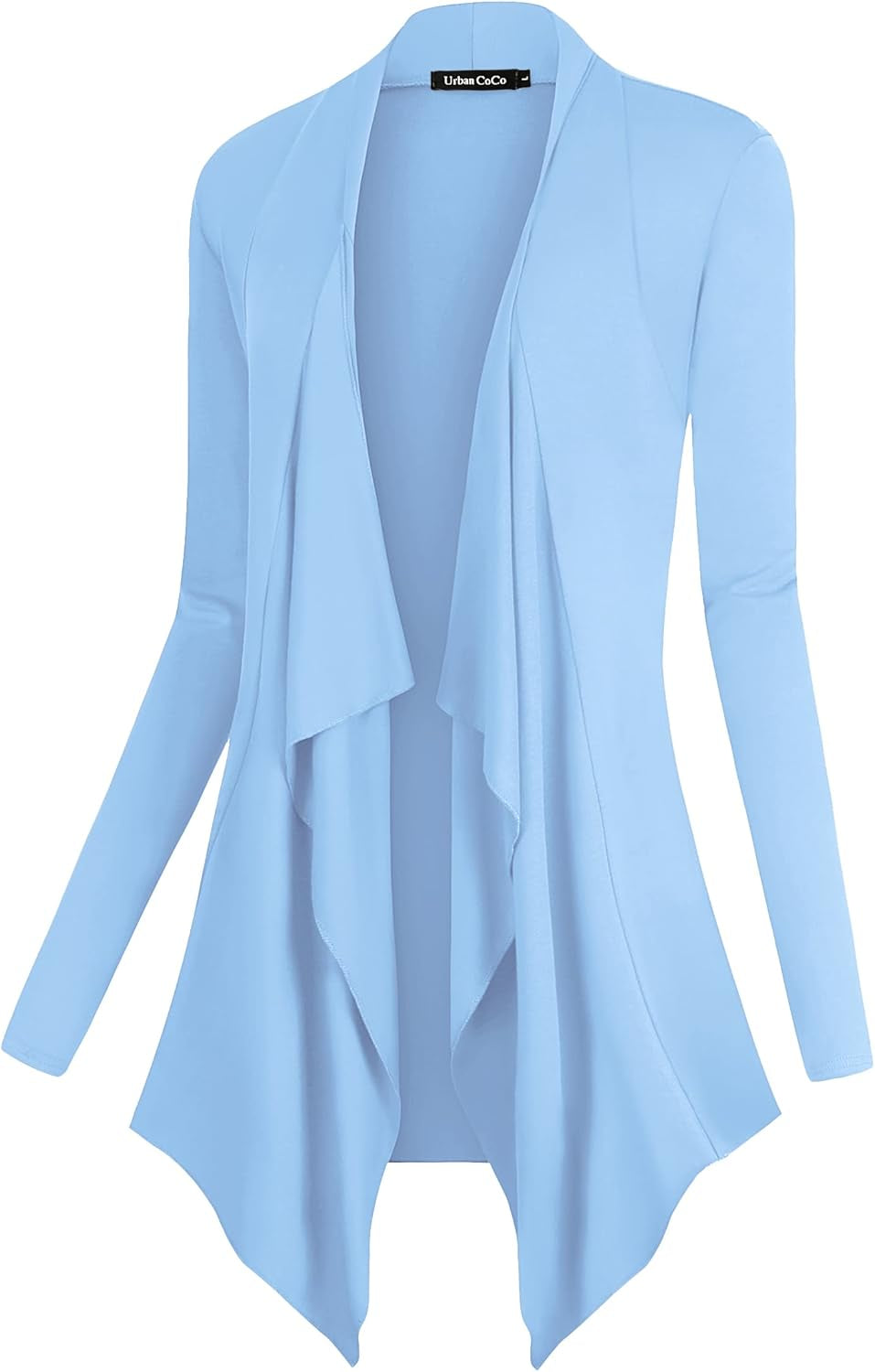 Women's Long Sleeve Drape Front Cardigan with Irregular Hem