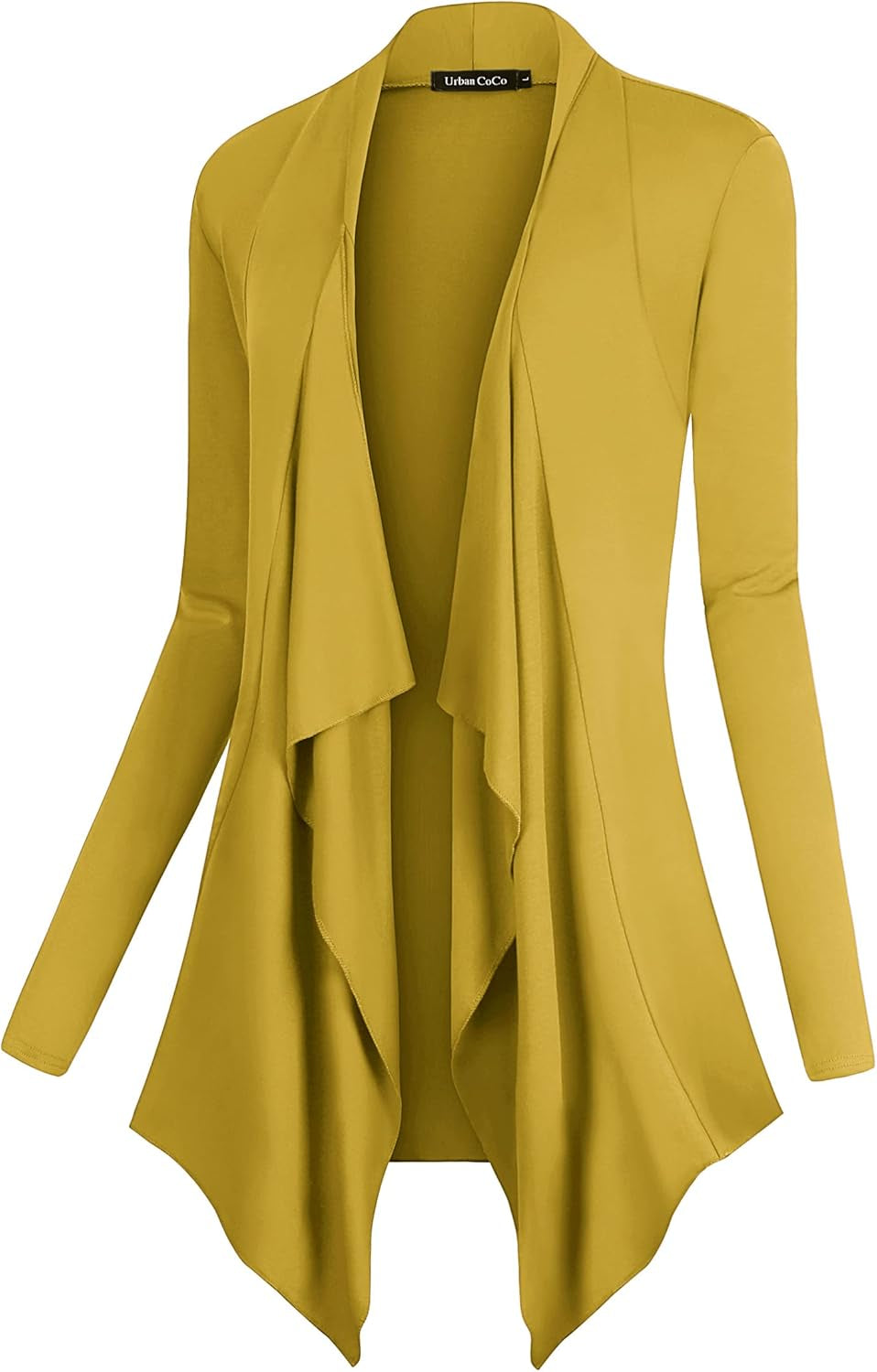 Women's Long Sleeve Drape Front Cardigan with Irregular Hem