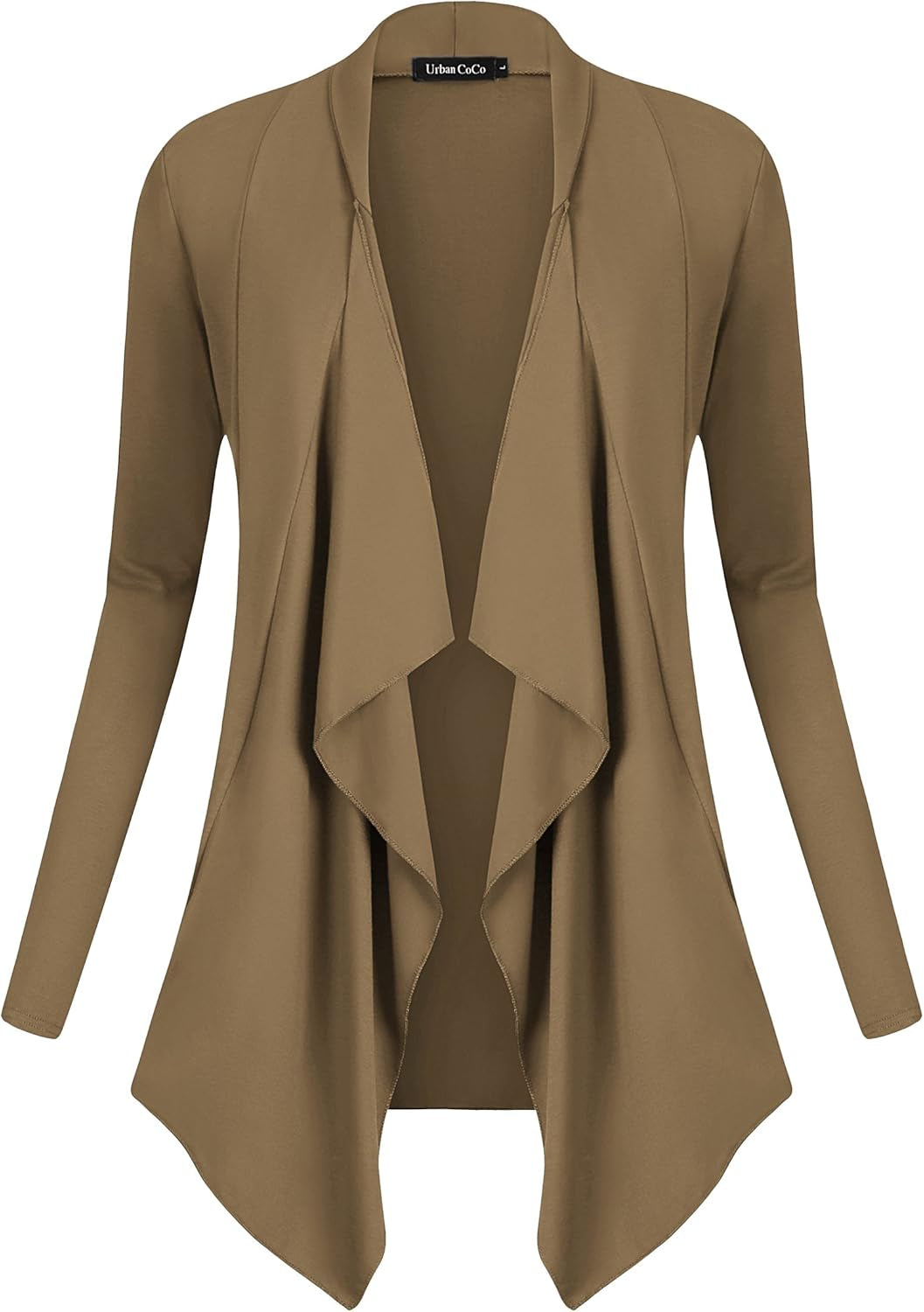 Women's Long Sleeve Drape Front Cardigan with Irregular Hem