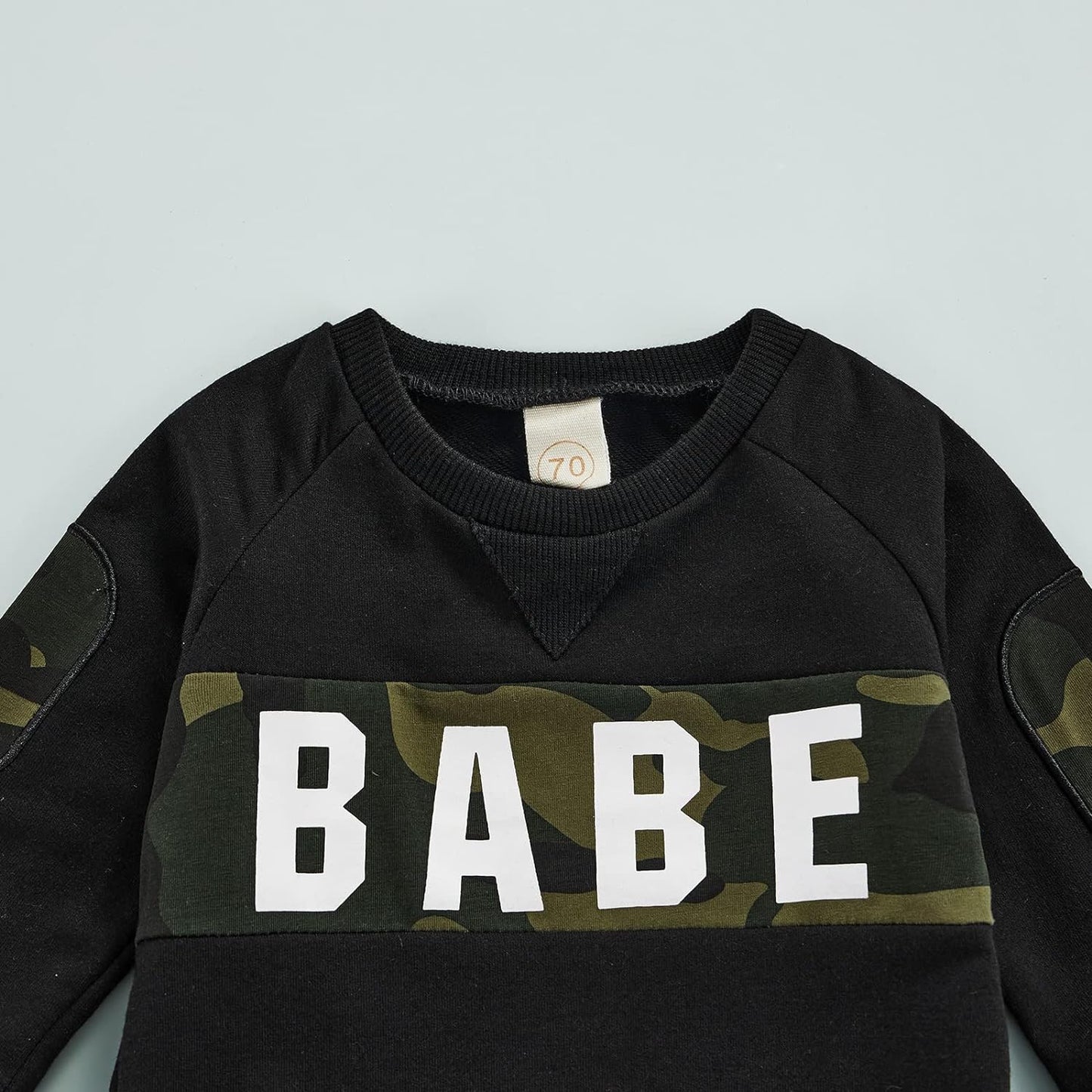 Infant Unisex Hooded Sweatshirt and Pants Set with Letter Print - Long Sleeve Romper Outfit (Black, 18-24 Months)