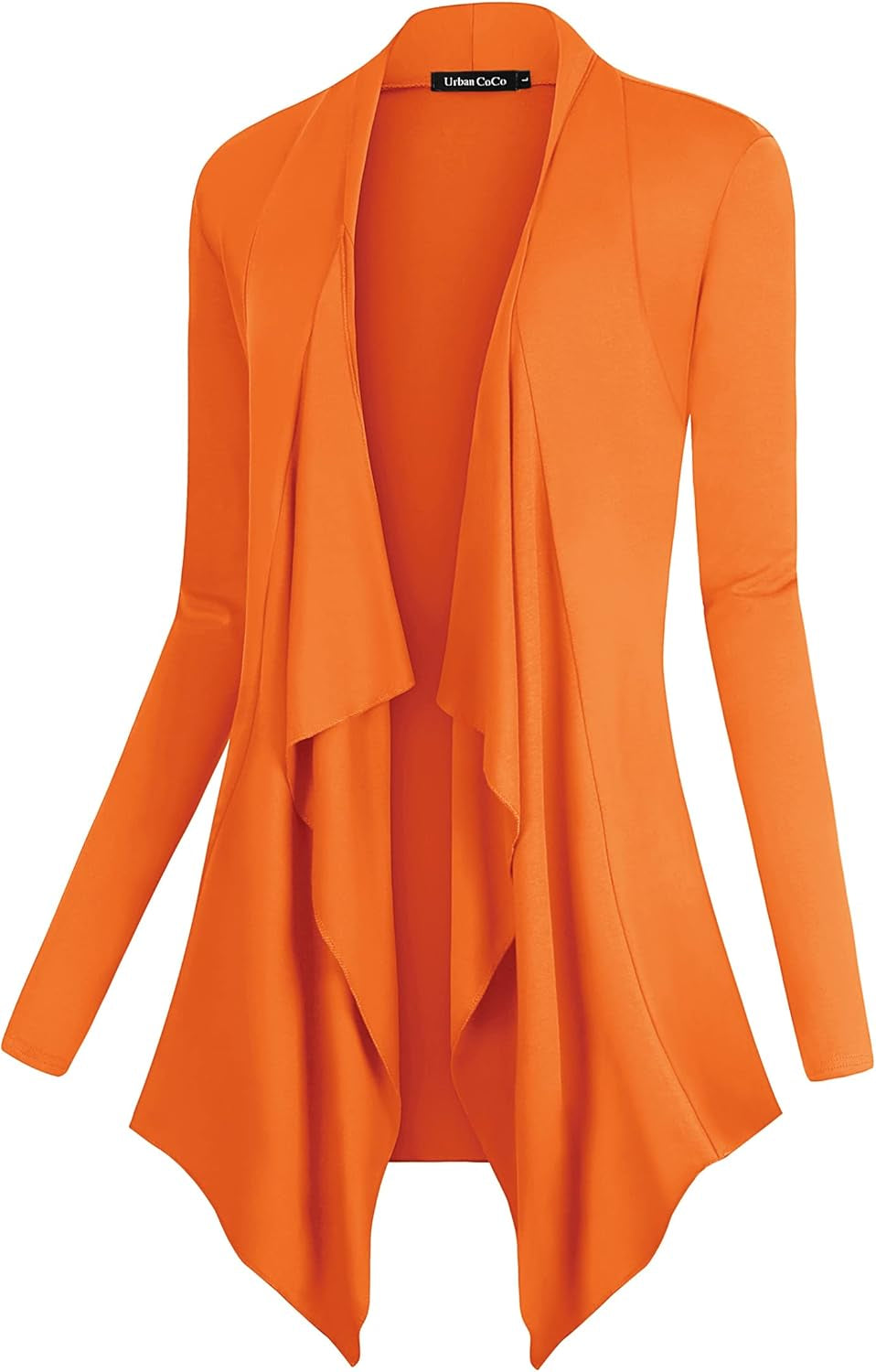 Women's Long Sleeve Drape Front Cardigan with Irregular Hem