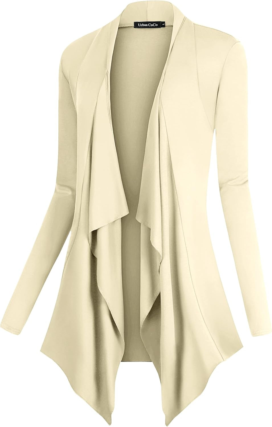 Women's Long Sleeve Drape Front Cardigan with Irregular Hem