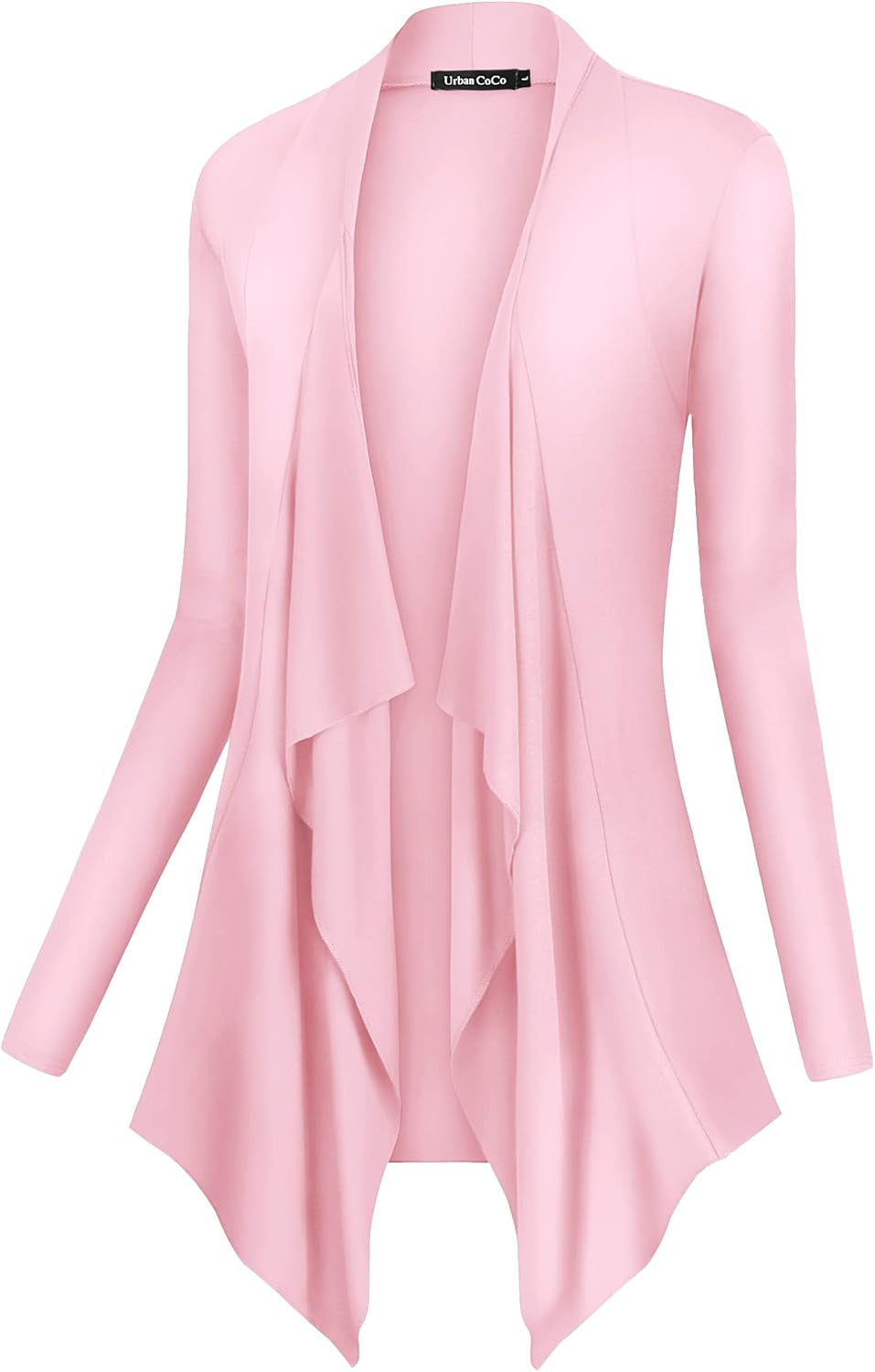 Women's Long Sleeve Drape Front Cardigan with Irregular Hem