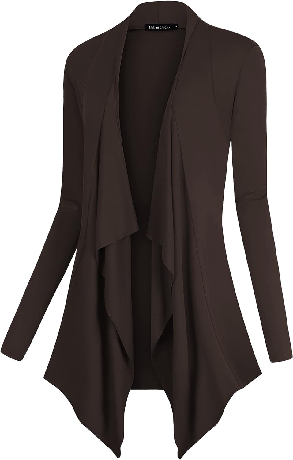 Women's Long Sleeve Drape Front Cardigan with Irregular Hem