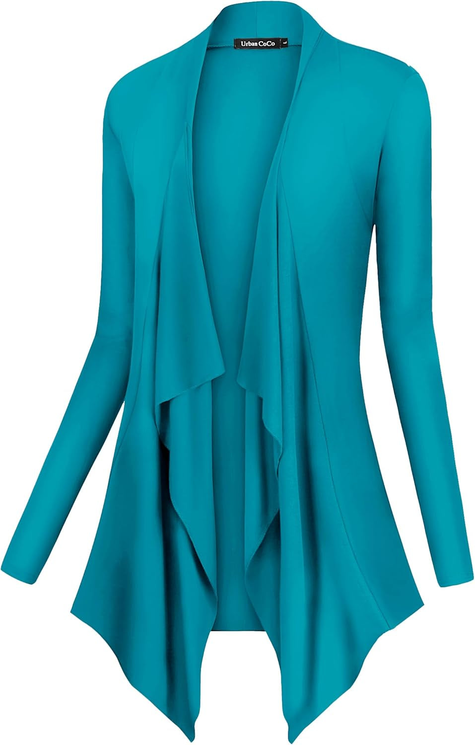 Women's Long Sleeve Drape Front Cardigan with Irregular Hem