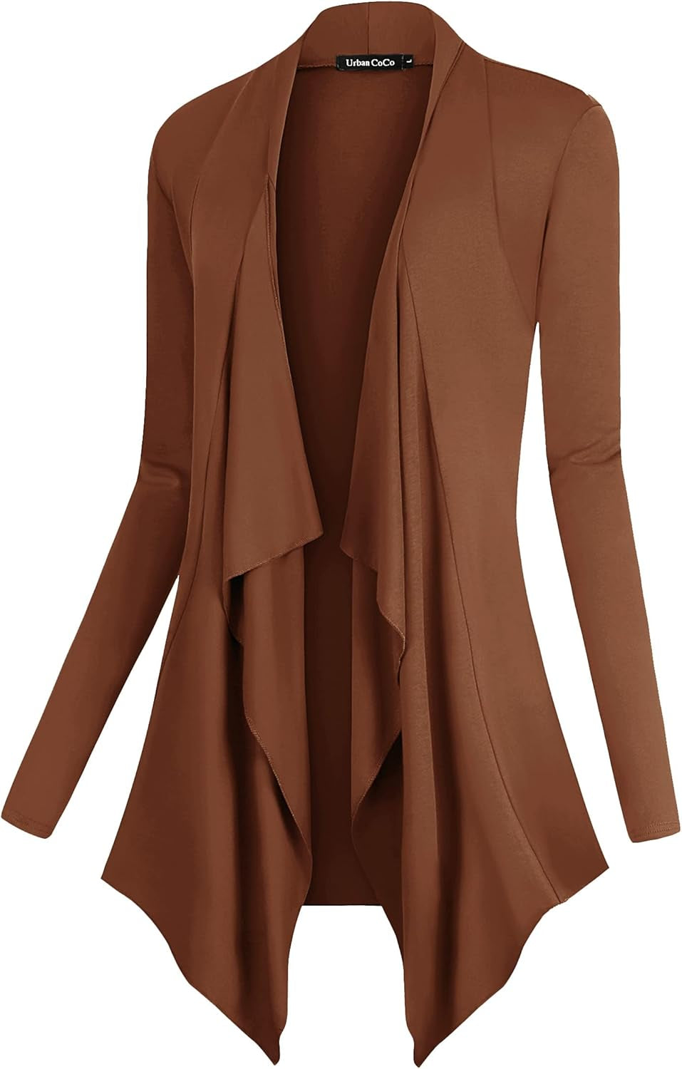 Women's Long Sleeve Drape Front Cardigan with Irregular Hem