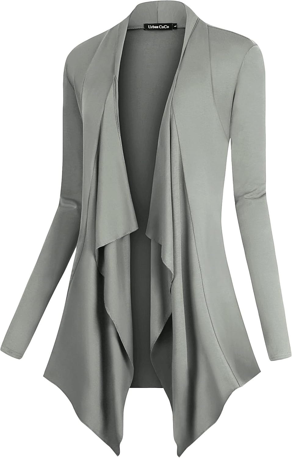 Women's Long Sleeve Drape Front Cardigan with Irregular Hem