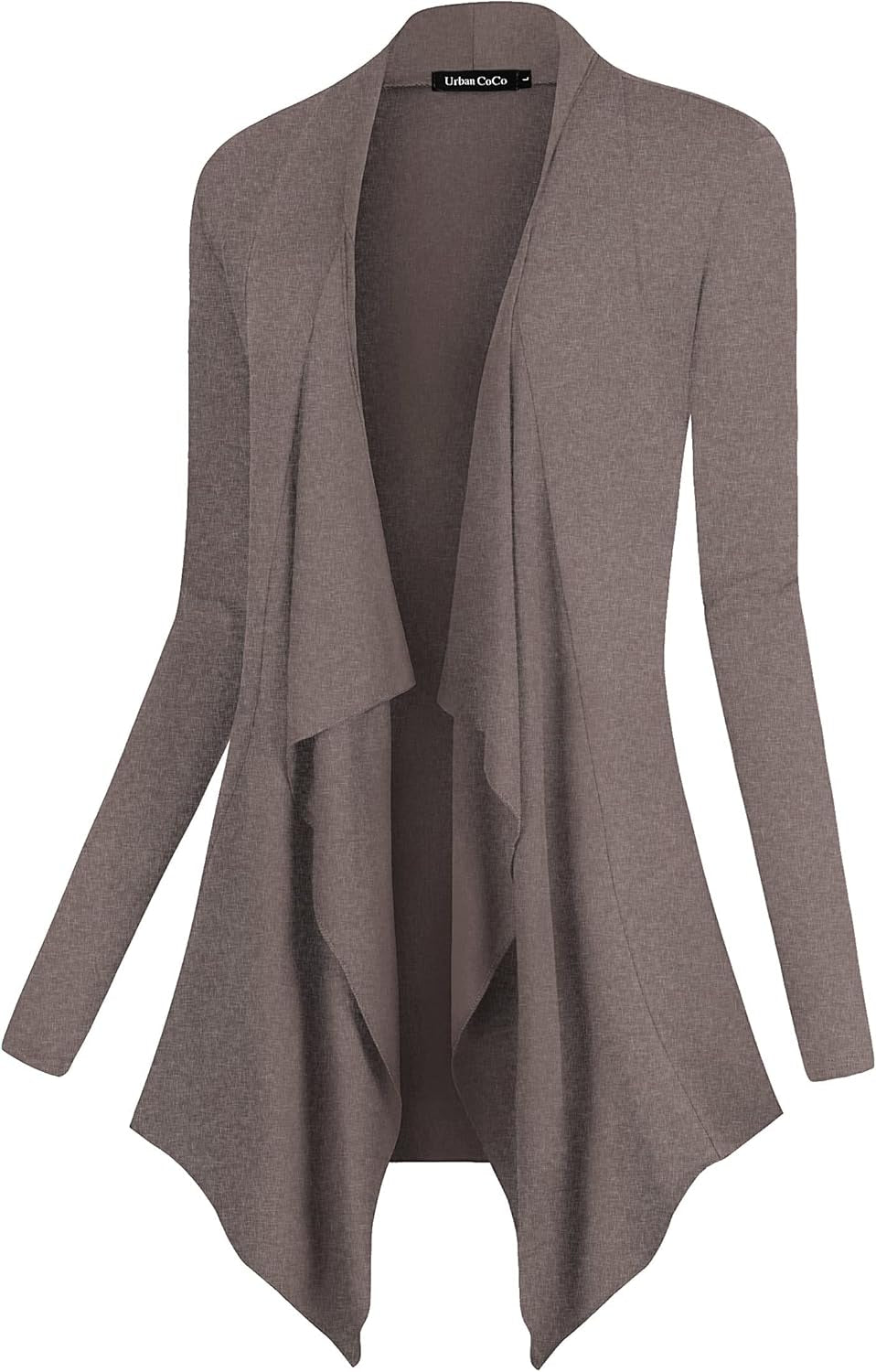 Women's Long Sleeve Drape Front Cardigan with Irregular Hem